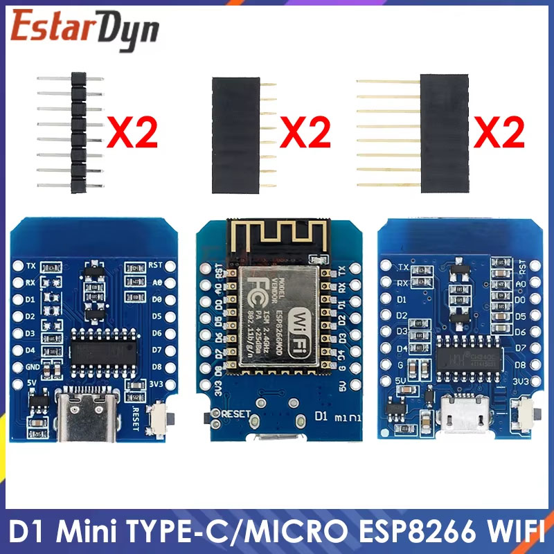 D1 Mini TYPE-C/MICRO ESP8266 E - Nodemcuv2 reseña y precio