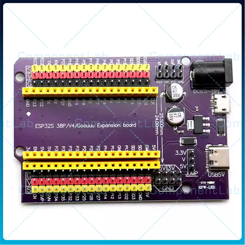 Placa de expansión morada ESP3 - Nodemcu 32S reseña y precio